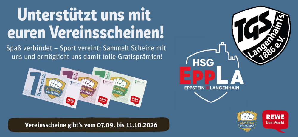 REWE-Aktion „Scheine für Vereine“ – unterstützt die HSG EppLa!
