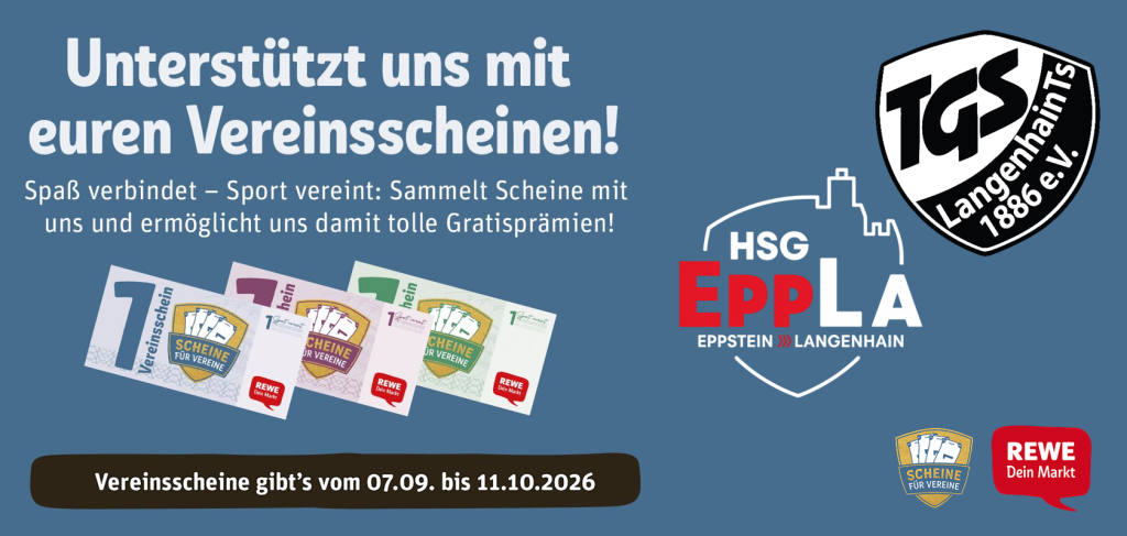 REWE-Aktion „Scheine für Vereine“ – unterstützt die HSG EppLa!